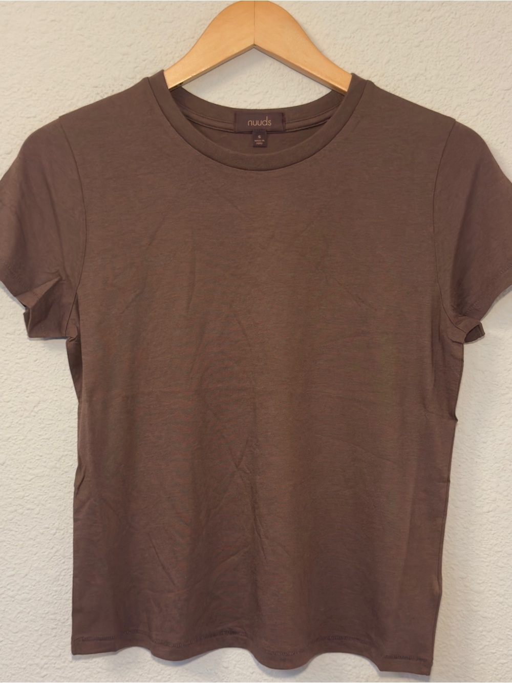 NWT nuuds Women's Perfect Tee Brown Size S